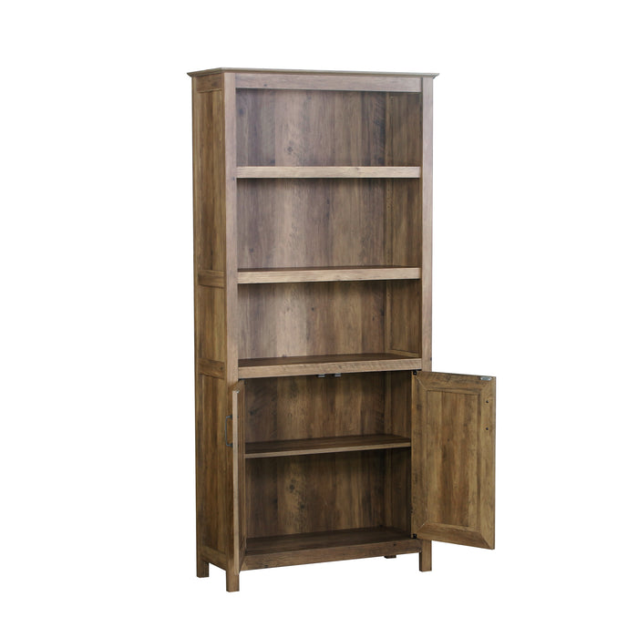 Nacy 2 Door Bookcase In Rustic Oak