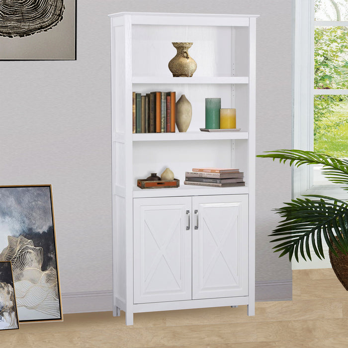 Nacy 2 Door Bookcase In White