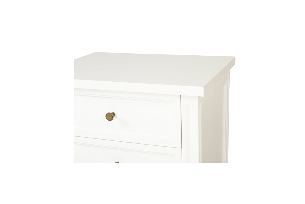 Harrison Bedside Table 3 Drawer - White