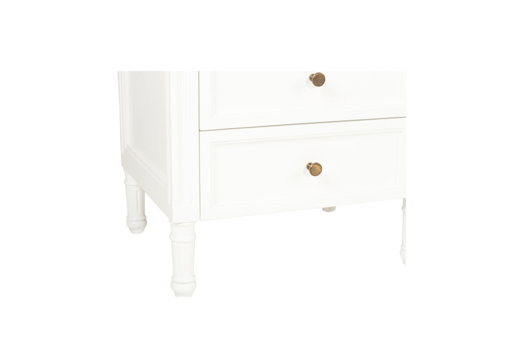 Harrison Bedside Table 3 Drawer - White