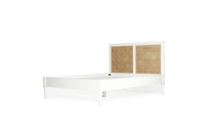 Harrison Cane White Double Bed - Low End