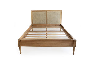 Harrison Cane Queen Bed Weathered Oak - Low End