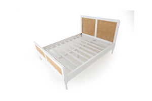 Harrison Cane White Queen Size Bed
