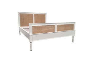 Harrison Cane White Double Bed