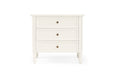 Hamilton Bedside Table - 3 Drawer - White - 70cm - White 70cm