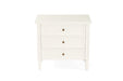 Hamilton Bedside Table - 3 Drawer - White - 70cm - White 70cm