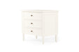 Hamilton Bedside Table - 3 Drawer - White - 70cm - White 70cm