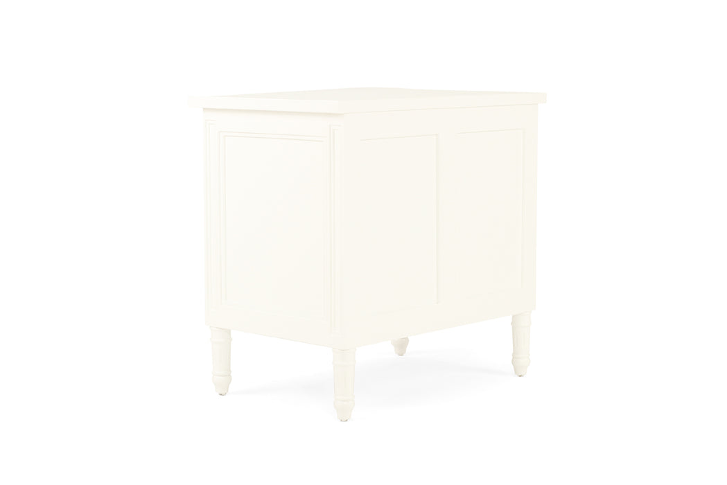 Hamilton Bedside Table - 3 Drawer - White - 70cm - White 70cm