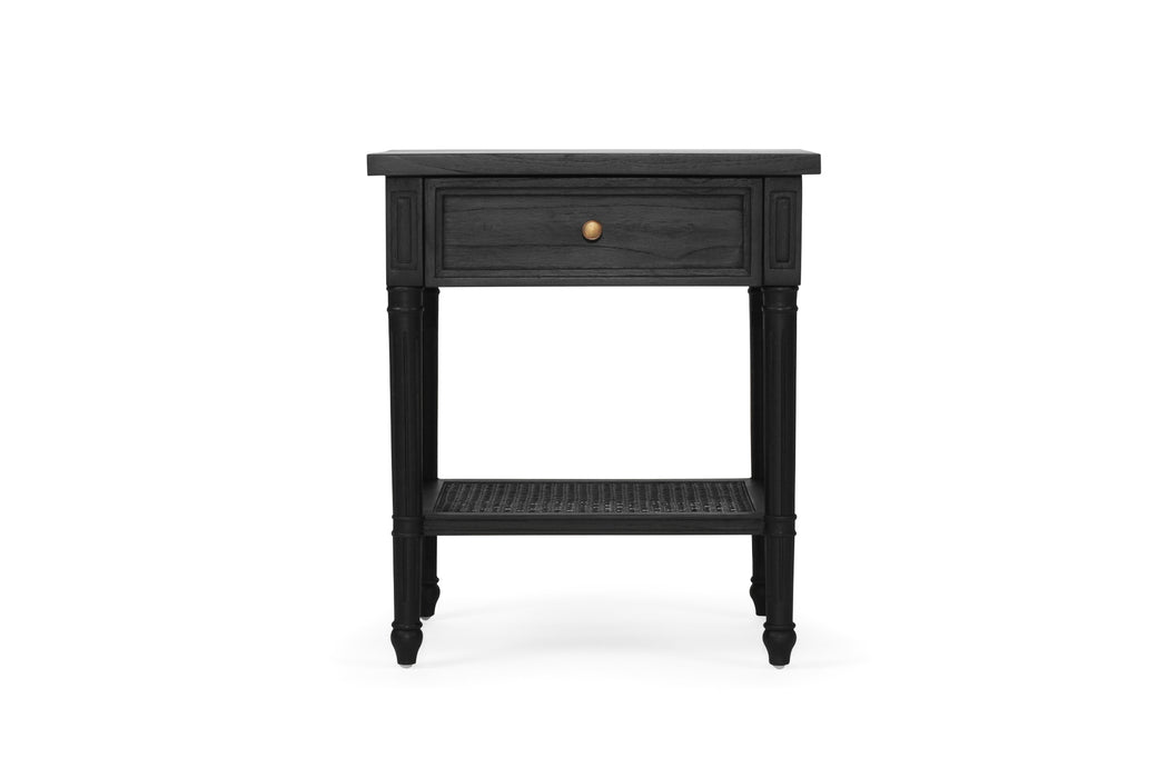 Hamilton Cane Bedside Table - Black - Black 57cm