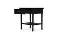 Hamilton Cane Bedside Table - Black - Black 57cm