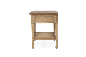 Harrison Cane Bedside Table Weathered Oak - 91cm Wide