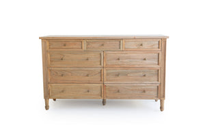 Harrison Dresser - Weathered Oak with Nine Drawers