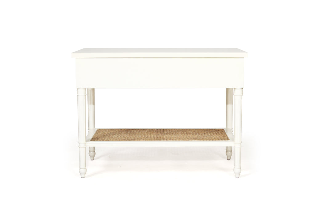 Harrison Cane Bedside Table White - 91cm