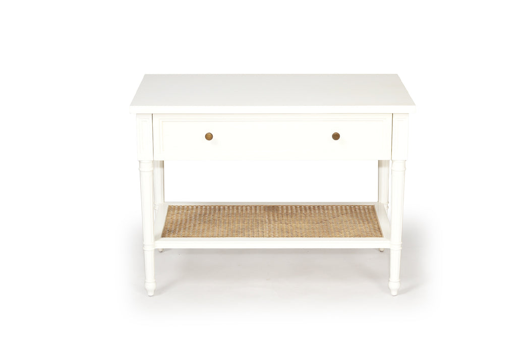 Harrison Cane Bedside Table White - 91cm