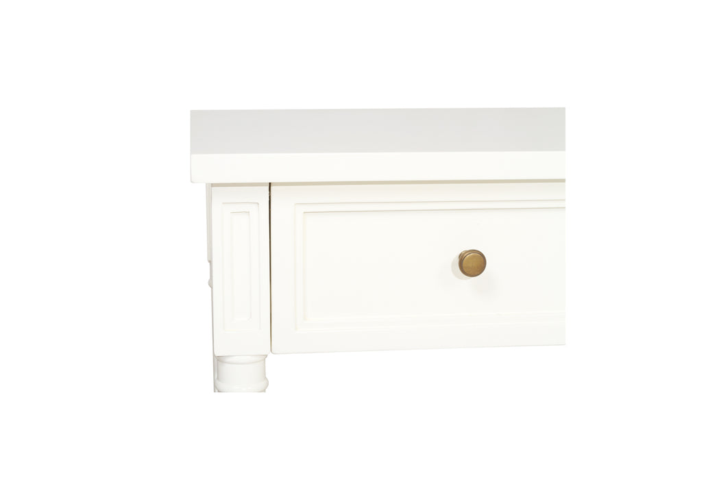 Harrison Cane Bedside Table White - 91cm