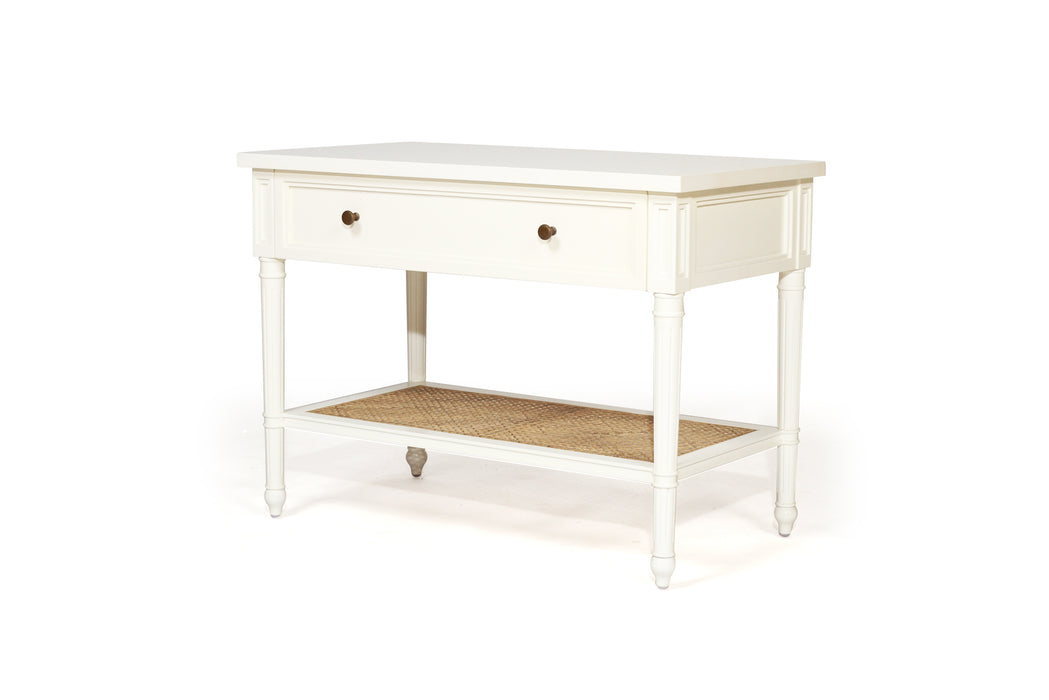 Harrison Cane Bedside Table White - 91cm