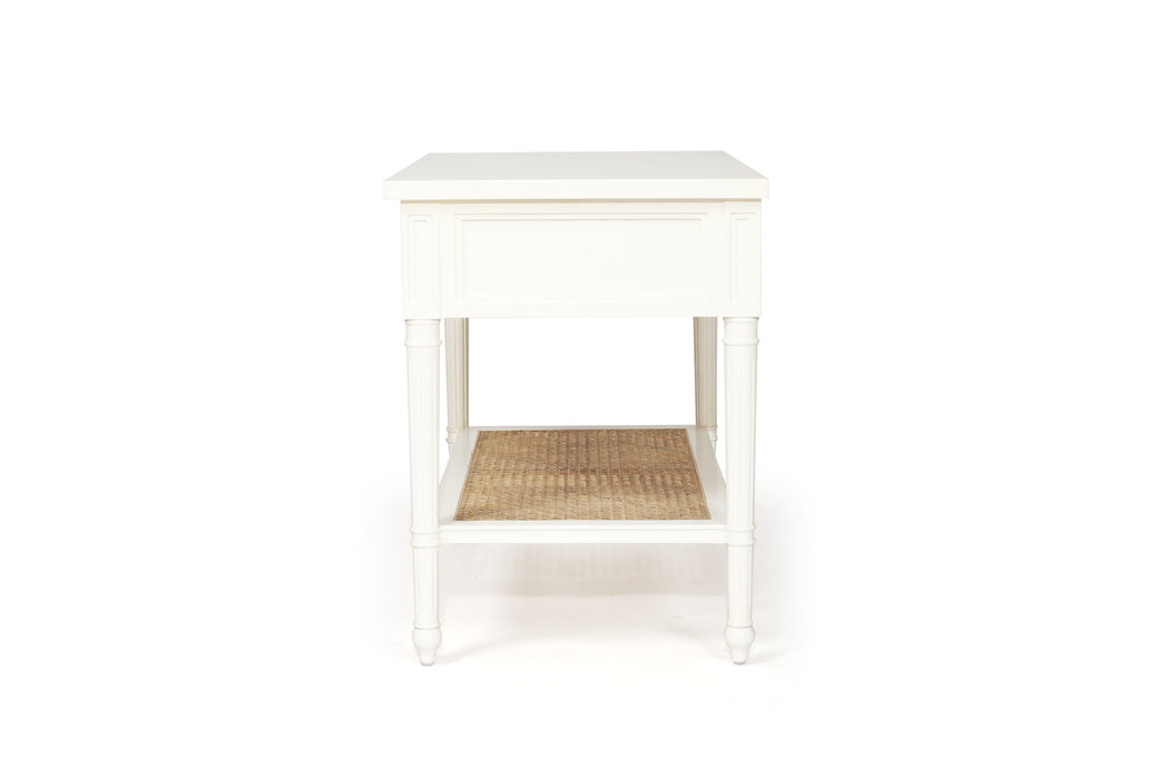 Harrison Cane Bedside Table White - 91cm