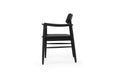 Harlow Dining Armchair - Black with Timber Seat