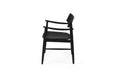 Harlow Dining Armchair - Black with Timber Seat
