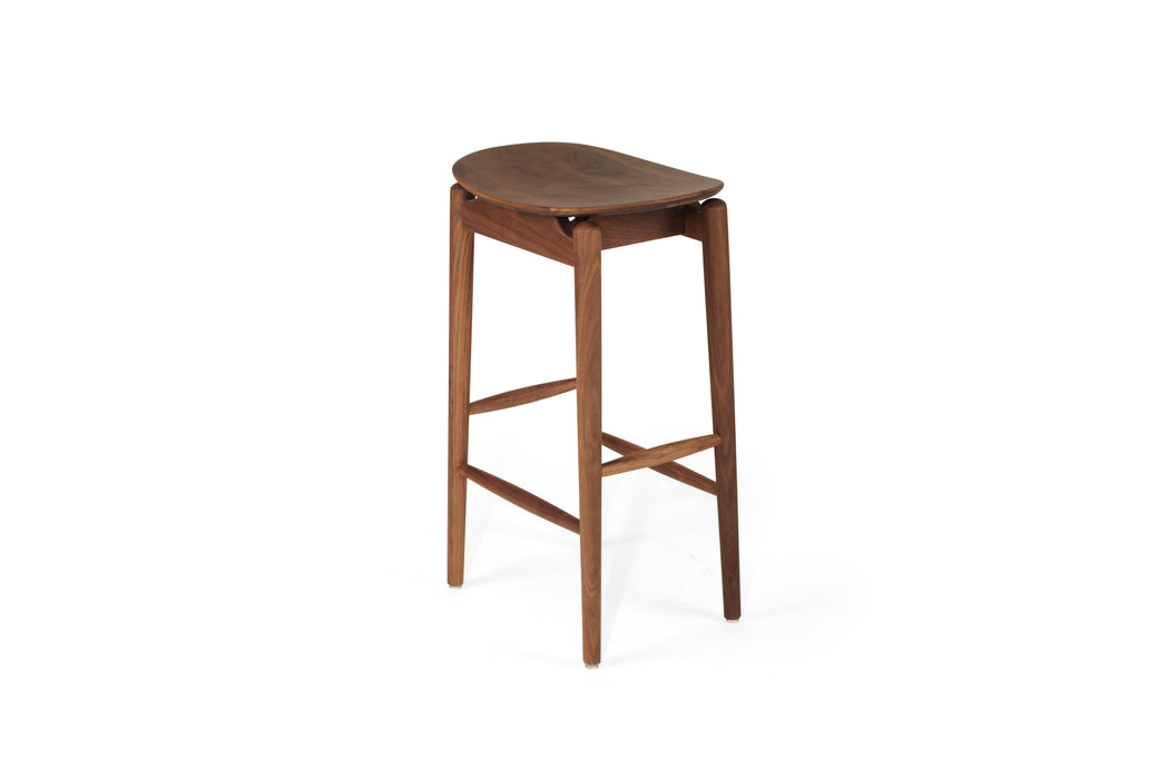 Harlow Backless Counter Stool - Walnut - 66cm Backless