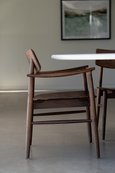 Harlow Dining Armchair - Walnut with Timber Seat - Dar Har Wal Tim