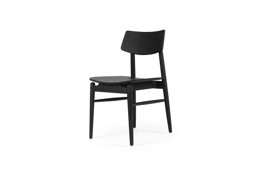Harlow Dining Chair - Black with Timber Seat
