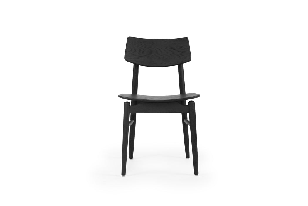 Harlow Dining Chair - Black with Timber Seat