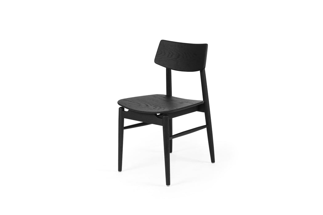 Harlow Dining Chair - Black with Timber Seat