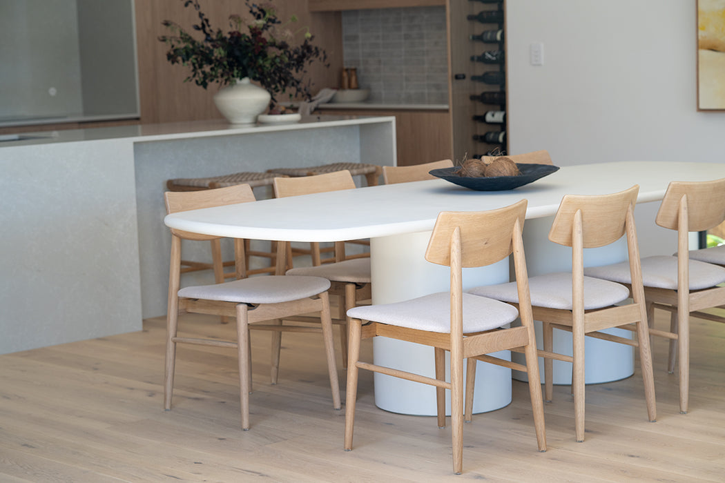 Lorenzo Organic Rectangle Dining Table - 2.7m - Ivory - Ivory 270cm