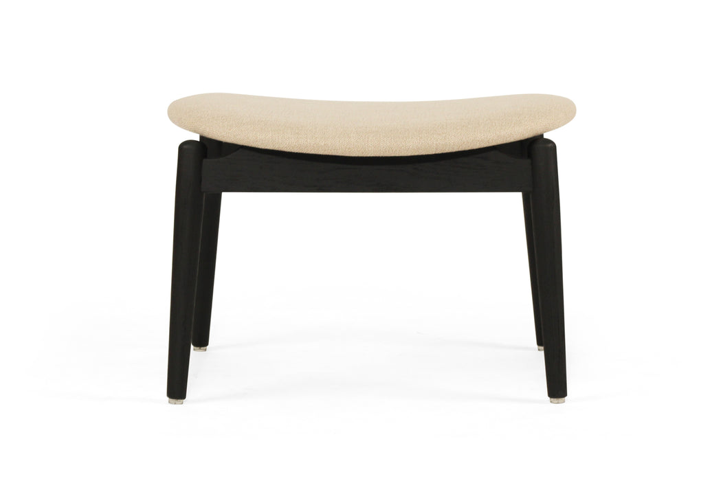 Harlow Foot Stool - Black - Black Linen