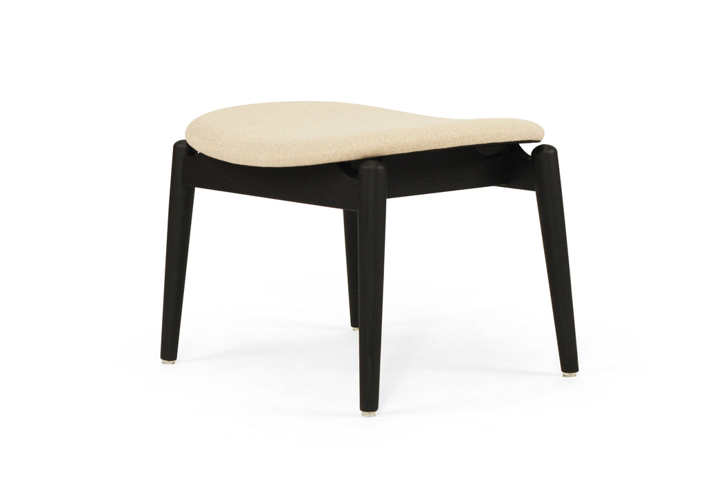 Harlow Foot Stool - Black - Black Linen