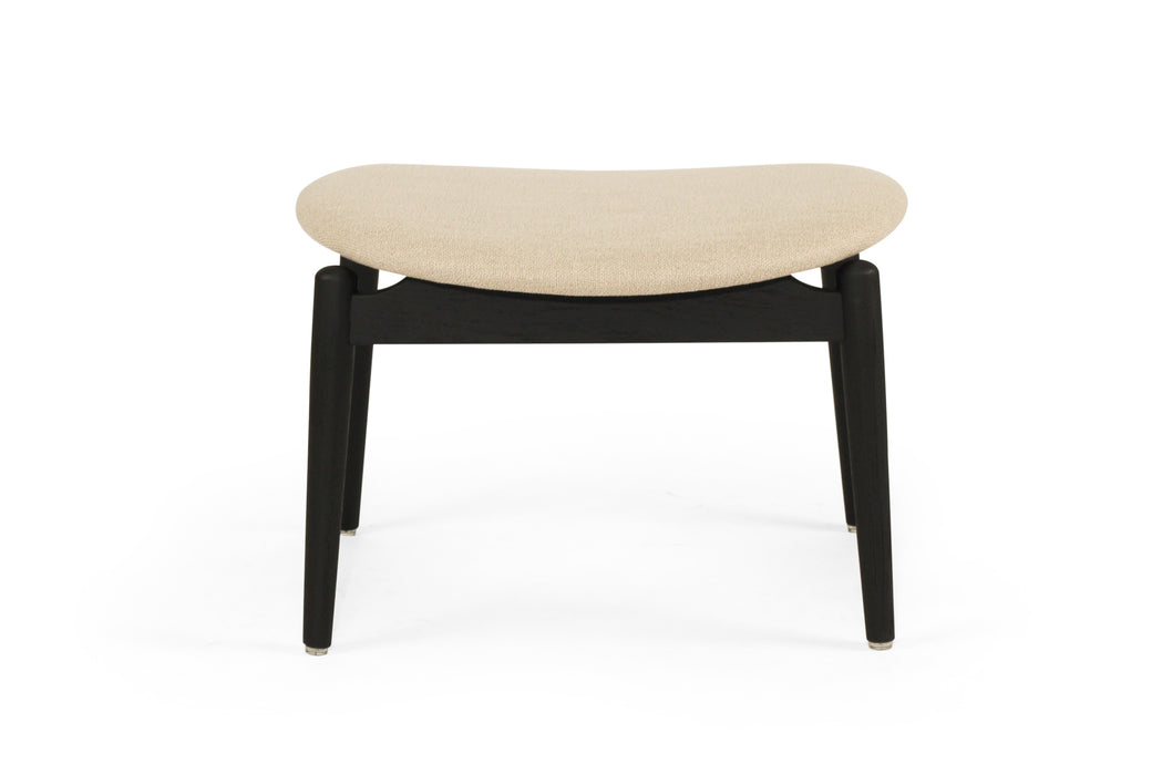 Harlow Foot Stool - Black - Black Linen