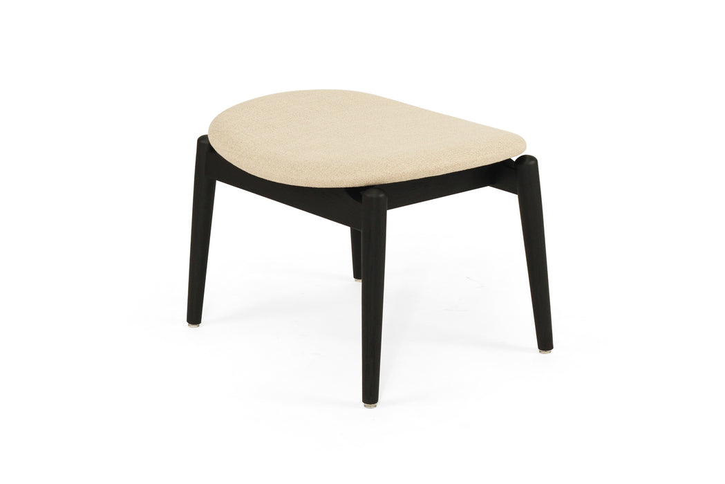 Harlow Foot Stool - Black - Black Linen