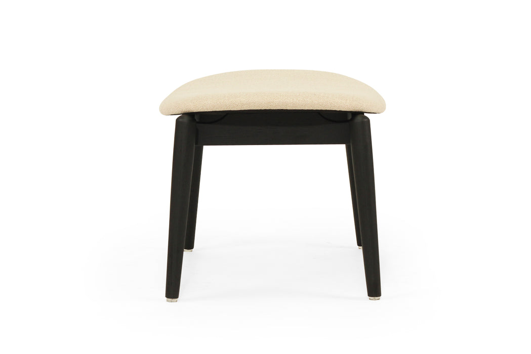Harlow Foot Stool - Black - Black Linen