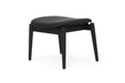 Harlow Foot Stool - Black with Black Leather