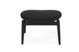 Harlow Foot Stool - Black with Black Leather