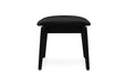 Harlow Foot Stool - Black with Black Leather