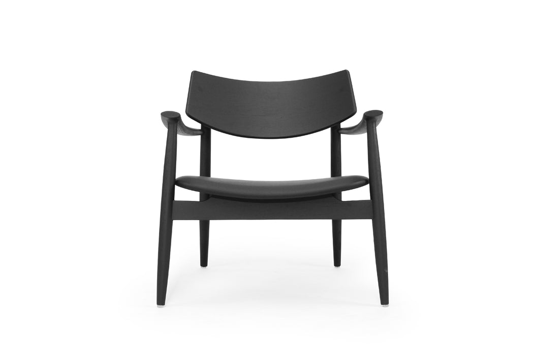 Harlow Occasional Chair - Black with Leather Seat