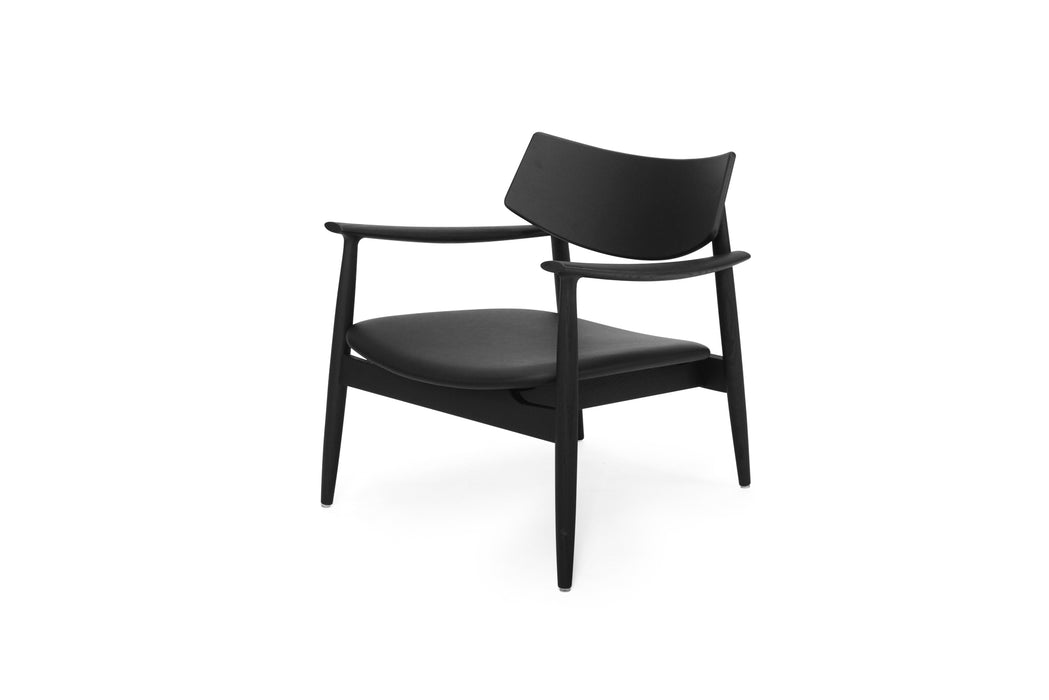 Harlow Occasional Chair - Black with Leather Seat