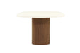 Harlow Oval Coffee Table - 150cm - Walnut Base - 150cm White