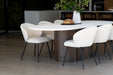 Harlow Oval Dining Table - 240cm  - Walnut Base - 240cm White