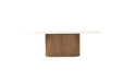 Harlow Oval Dining Table - 240cm  - Walnut Base - 240cm White
