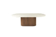 Harlow Oval Dining Table - 240cm  - Walnut Base - 240cm White