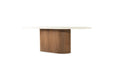 Harlow Oval Dining Table - 240cm  - Walnut Base - 240cm White