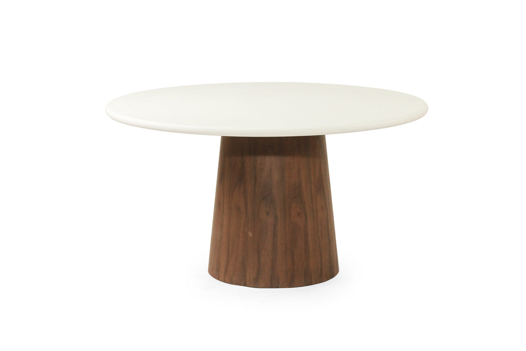 Harlow Dining Table - 120cm - Walnut Base - 120cm White