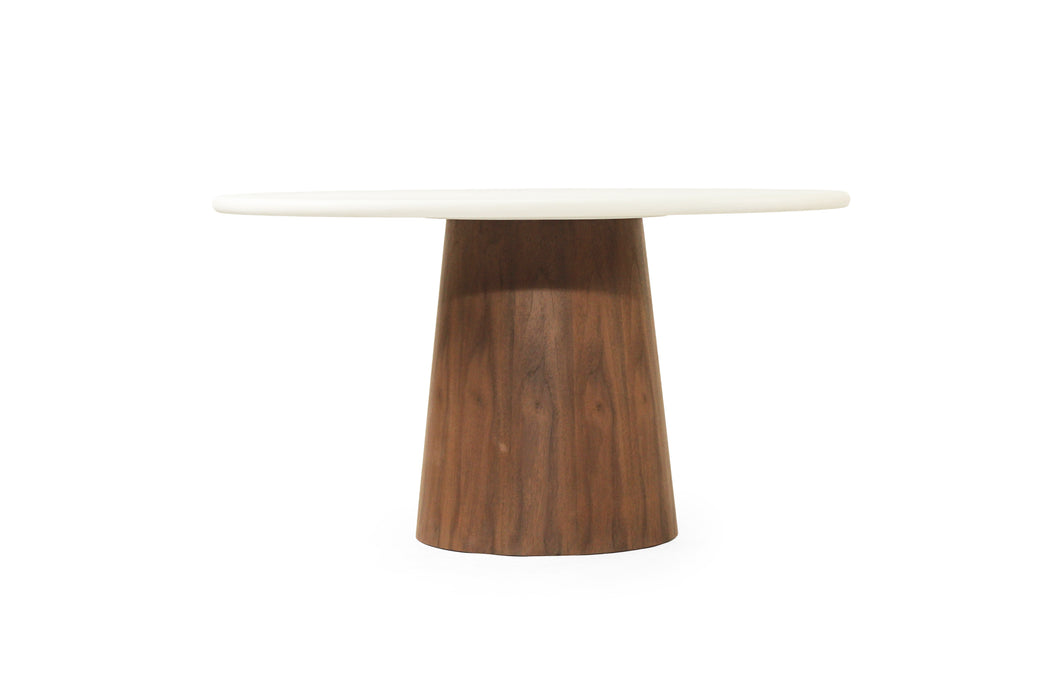 Harlow Dining Table - 120cm - Walnut Base - 120cm White