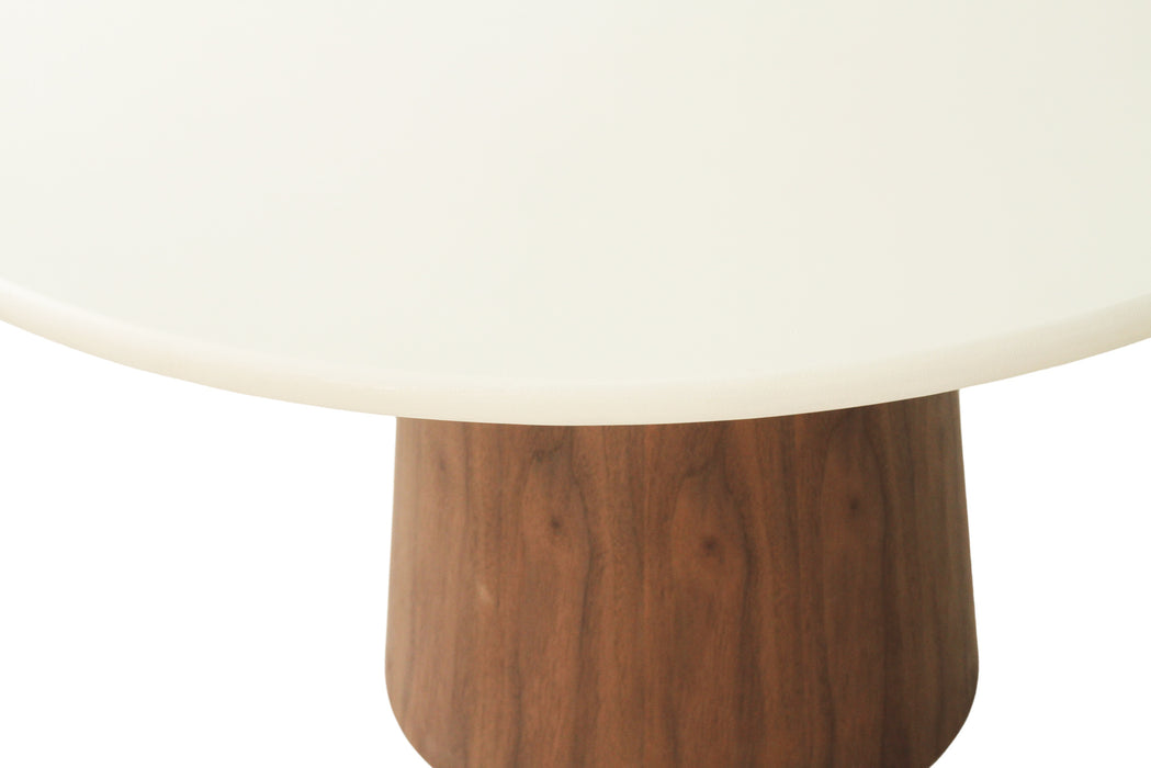 Harlow Dining Table - 120cm - Walnut Base - 120cm White