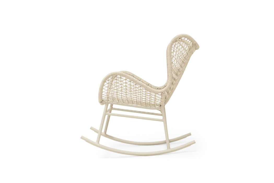 Harper Outdoor Rocking Chair - Greige - Linen Grey
