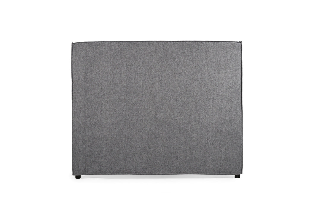 Harvey Upholstered Bedhead - Queen - Blue Grey