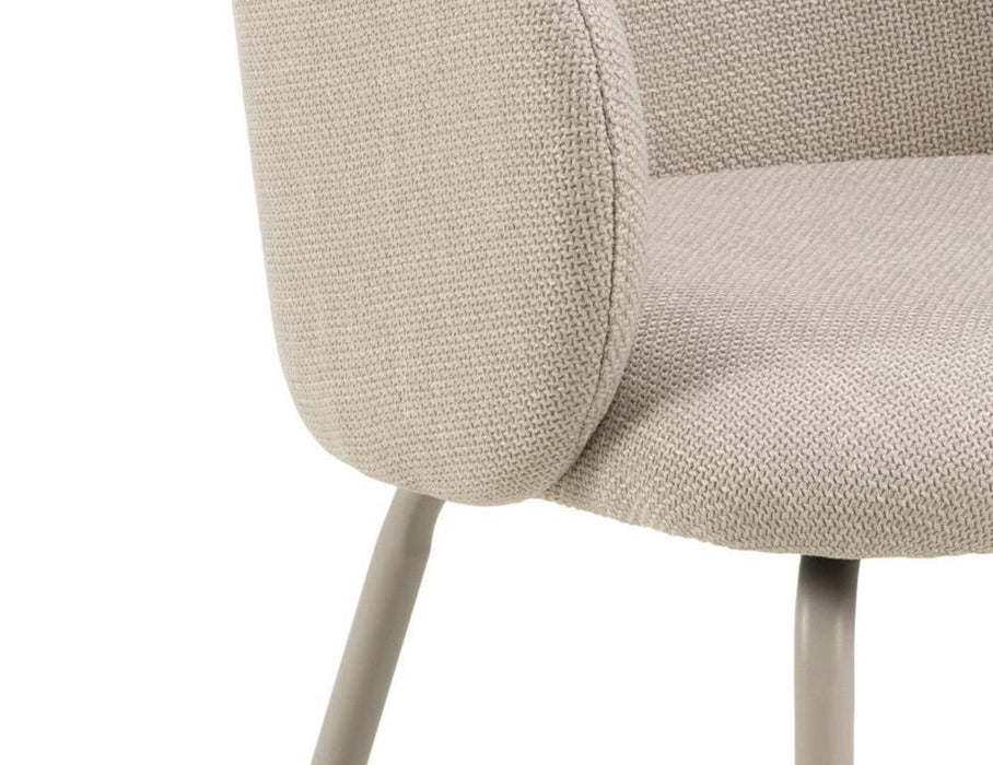 Henley Dining Chair - Light Gray Legs - Fawn Beige Fabric